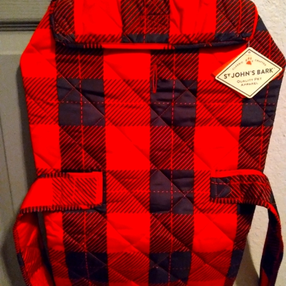 Dog Jacket red & black plaid